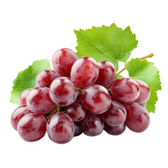 Fototapeta premium Ripe red grapes clustered together on a transparent background showcasing their fresh and juicy appearance, Ripe red grape isolated on transparent background