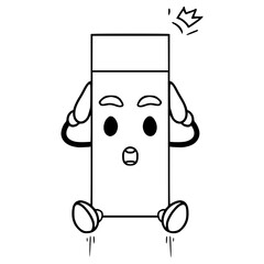 rectangle cube character illustration hand drawn outline vector