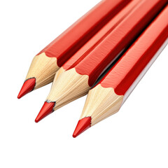 Obraz premium Set of three colorful pencils laying on a wooden surface perfect for artists and students in a bright environment isolated on transparent background..
