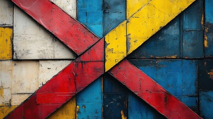 Abstract Colorful Geometric Metal Wall Art