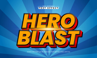 hero blast editable text effect with a superhero and kids text style