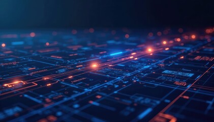 Abstract blueprint background with glowing lines and technological elements, ideal for tech or engineering projects , connection, scheme, purple