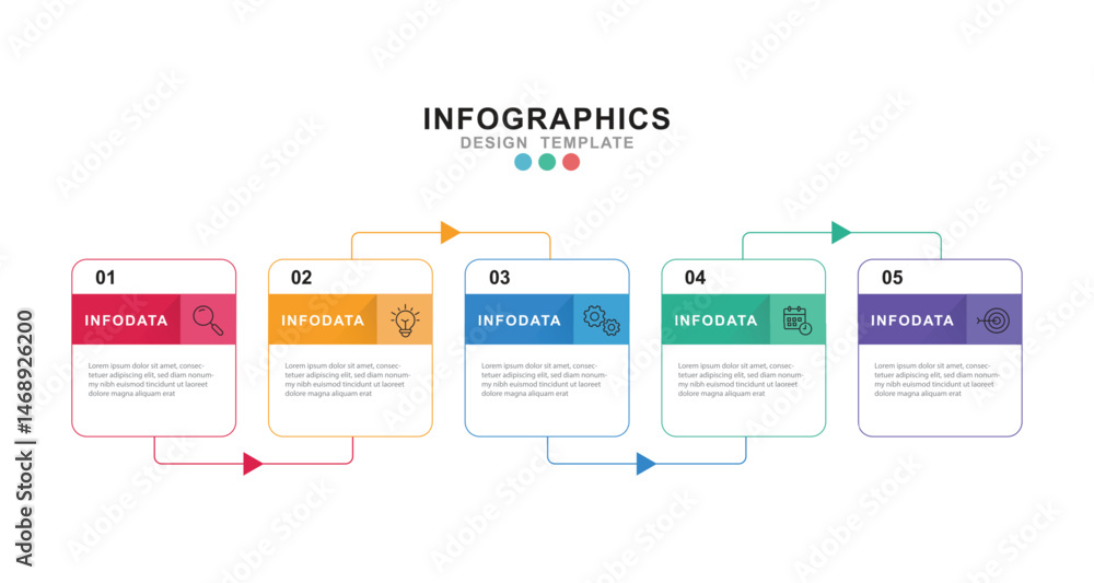 Fototapete vector infographic label design template with icons and 5 options or steps. for your business data. 