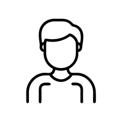 Obraz premium Minimalist line art of a young man with clean shapes 