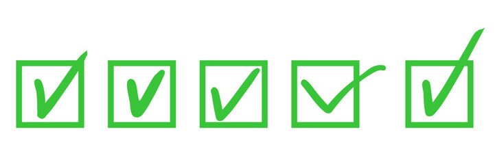 手描きチェックボックス　マーク　アイコンセット	