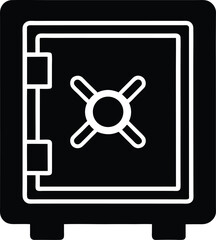 Safe Vault Silhouette Icon Vector Illustration