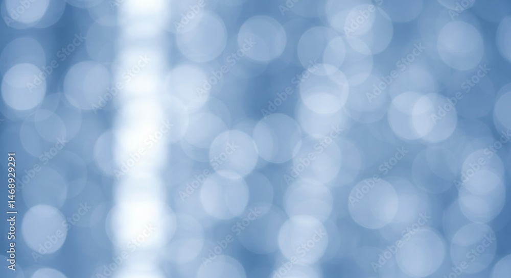 Poster serene blue bokeh backdrop with luminous white light effect creating calming atmosphere