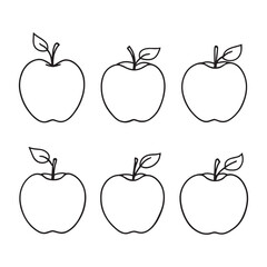 Minimalistic rose apple illustration in black and white