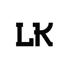 Obraz premium LK monogram logo design letter text name symbol monochrome logotype alphabet character simple logo