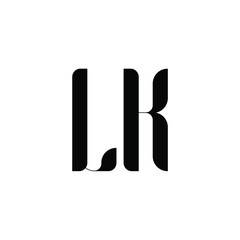 LK monogram logo design letter text name symbol monochrome logotype alphabet character simple logo