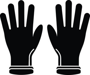 Obraz premium Surgical Gloves Silhouette Icon Vector Illustration