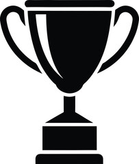 Trophy Silhouette Icon Vector Illustration