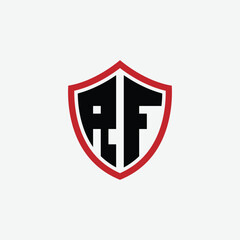 Obraz premium 762 shield logo shape letter alphabet educational learning R F