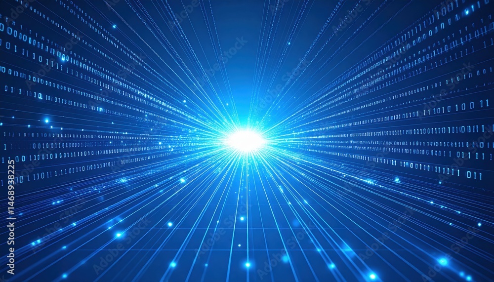 Poster digital data burst virtual space abstract graphic high-tech environment futuristic viewpoint data co