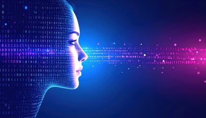 Fototapeta premium Exploring digital identity futuristic ai concept virtual environment visual art abstract viewpoint