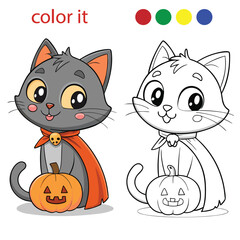  Halloween Cat Coloring Pages | Spooky Cats with Pumpkins, Witch Hats, and Bats | Fun and Creepy Line Art for Kids and Adults