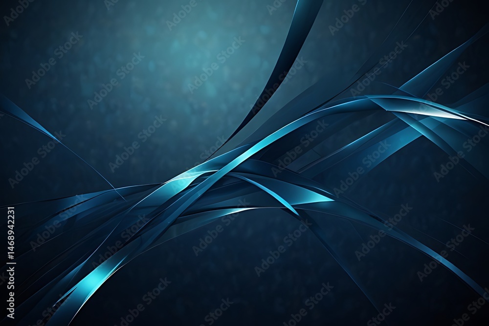 Poster abstract blue fractal design with flowing wave patterns creates a textured digital art illustration 