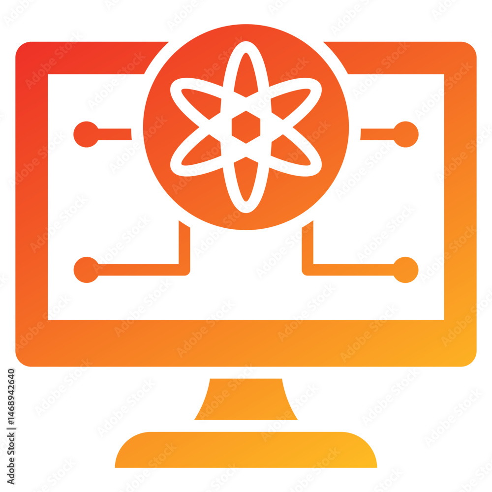Poster computer science glyph gradient icon