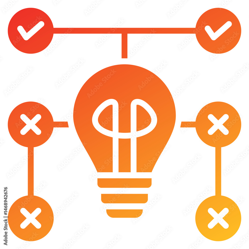 Poster trial and error glyph gradient icon