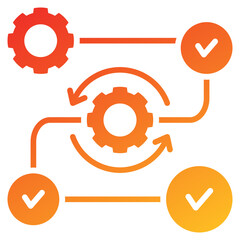 Process Glyph Gradient Icon
