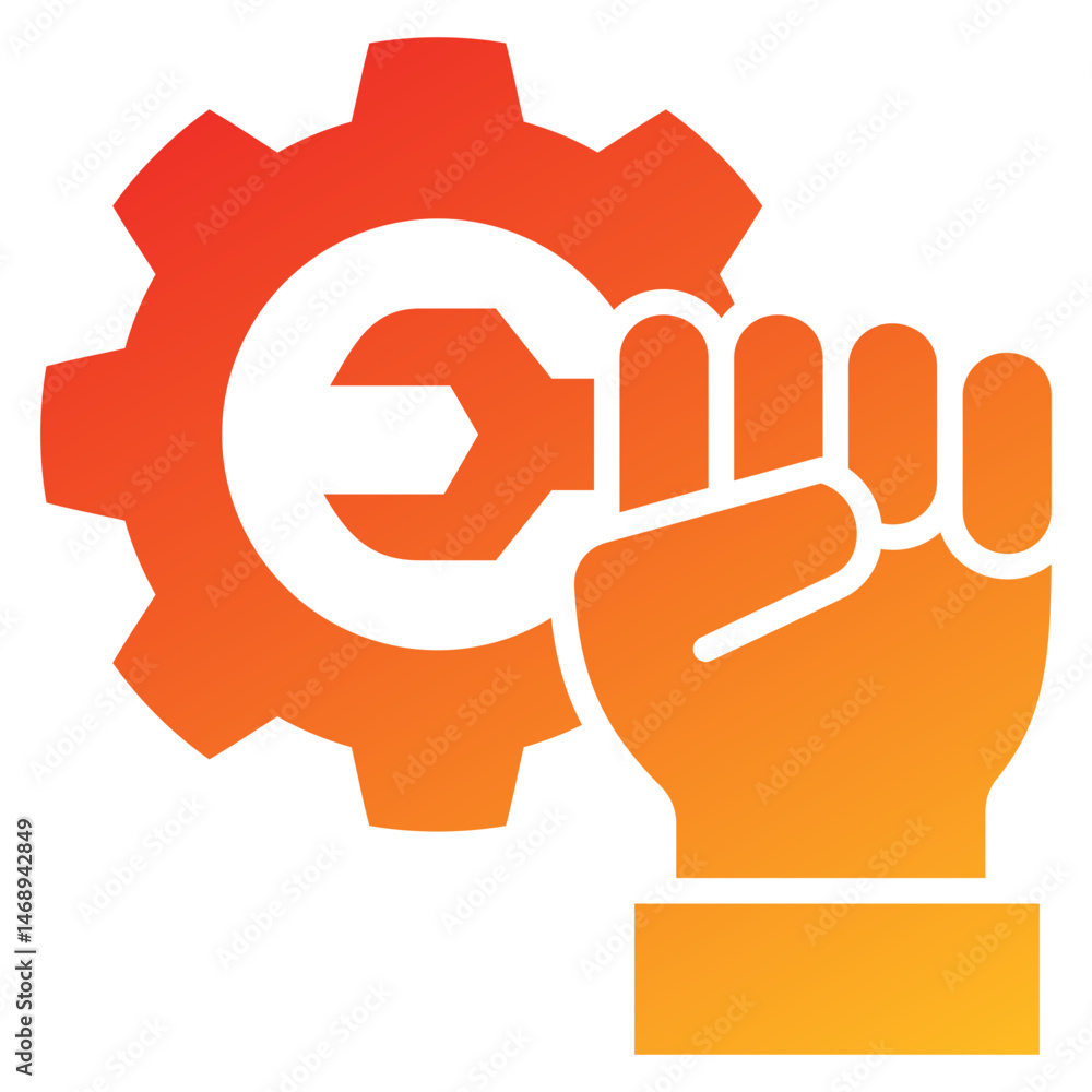 Poster technical skills glyph gradient icon