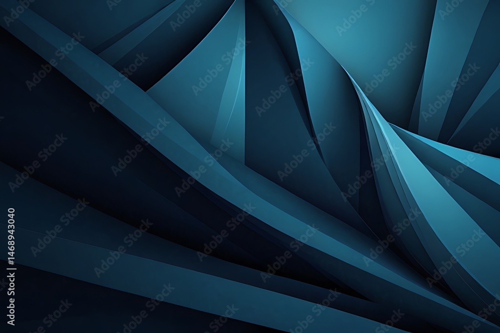 Poster abstract blue fractal design with flowing wave patterns creates a textured digital art illustration 