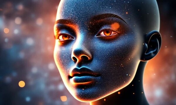 Glowing Celestial Being: Abstract Digital Portrait