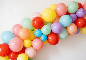 Balloon Garland on Isolated Background