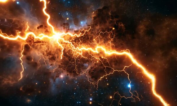 Cosmic Lightning Storm: Celestial Energy Discharge