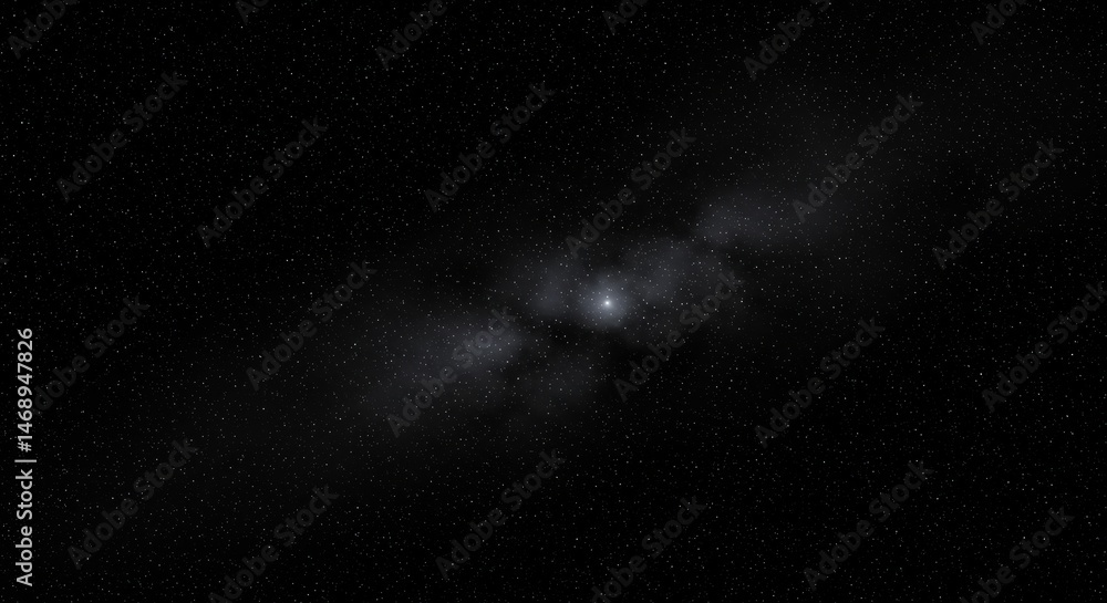 Poster distant nebula and celestial cloudscape with stellar constellations view