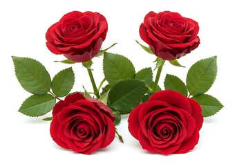 Fototapeta premium Beautiful Red Roses Bouquet Romantic Flowers Nature Floral Fresh Blossom Plant Blooming Spring