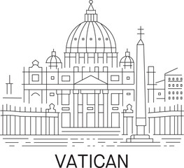 Vatican City Line Draw Simple Minimalist