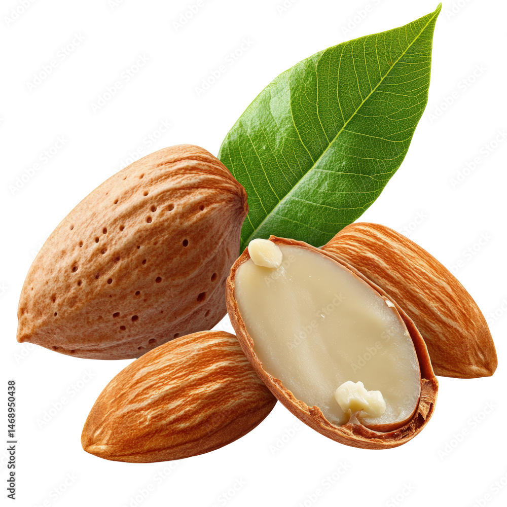 Poster a nutty nutty surrounded by green leaf creating a vibrant display of nature's bounty and nutritional