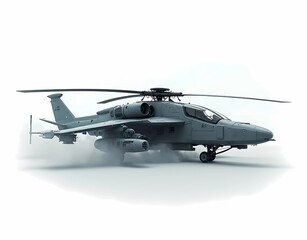 Military helicopter modern isolated on white background. helicopter futuristic. Generate AI