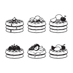 simple line art waffles vector food sketch concept