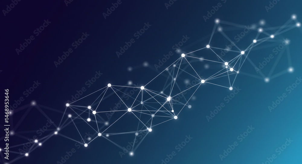 Poster dynamic interconnected network nodes conveying digital connectivity concept