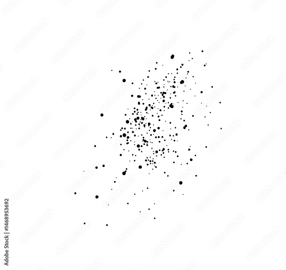 Poster ink splatter: a mesmerizing ink splatter pattern, revealing a symphony of tiny dots dancing together