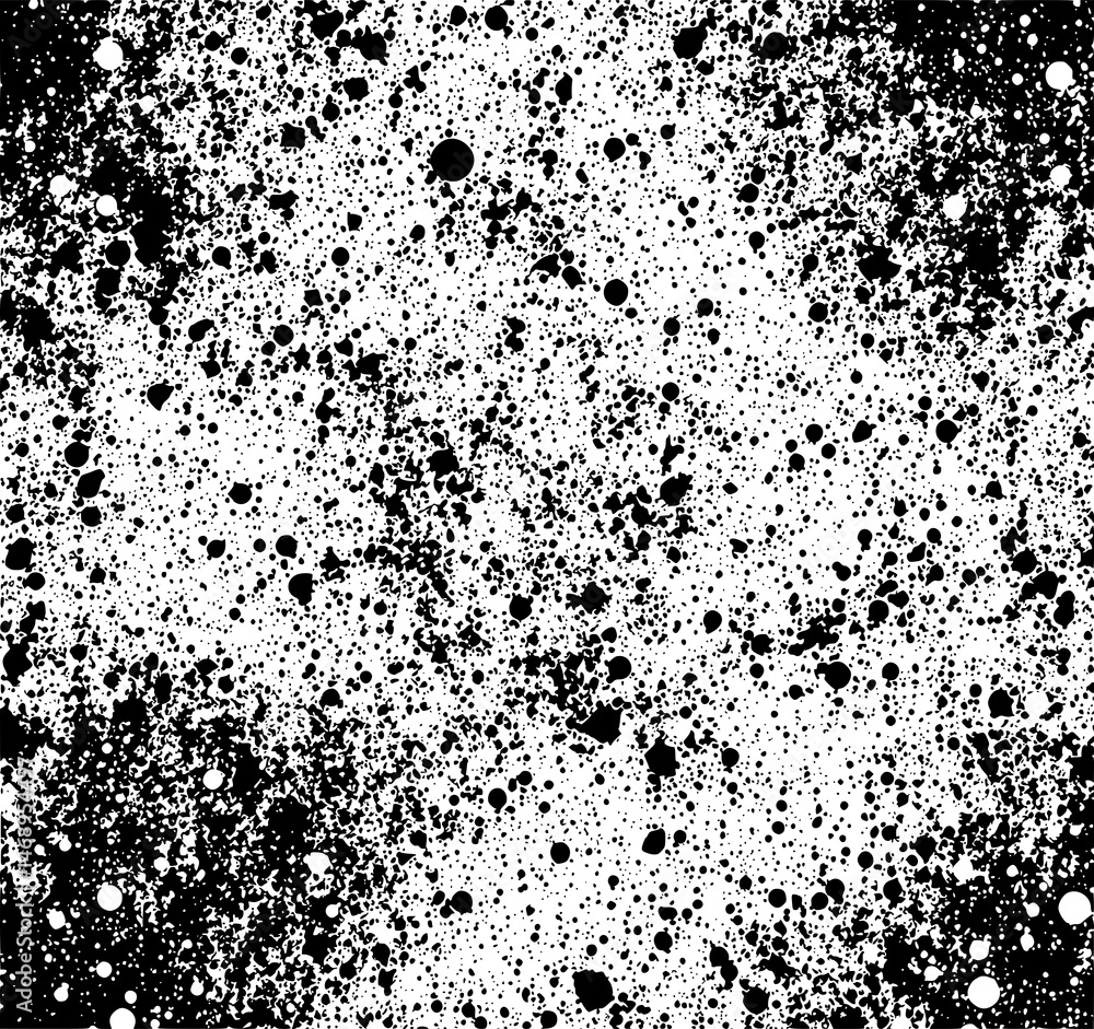 Poster ink splatter: a monochromatic high-contrast artwork. it captures an abstract view of dynamic ink or 