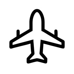 Obraz premium Airplane icon, black and white, for travel apps