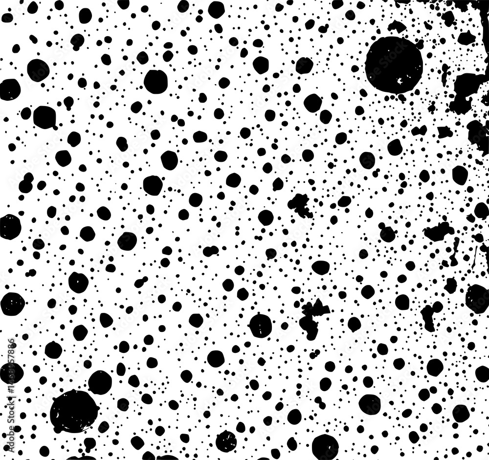 Poster ink splatter art: a captivating display of abstract artistry featuring a dense concentration of blac