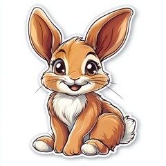 Adorable cartoon bunny illustration in warm colors.