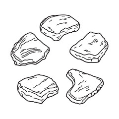 Texas brisket barbecue cooking line art illustration