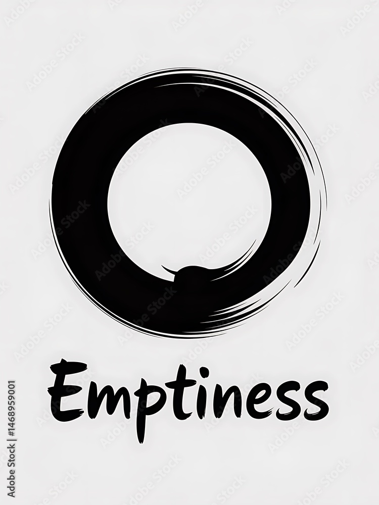 Poster exploring the concept of emptiness through minimalist art and design