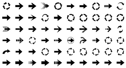 Naklejka premium Comprehensive collection of diverse arrow designs for wayfinding solutions