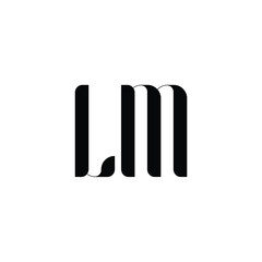 LM monogram logo design letter text name symbol monochrome logotype alphabet character simple logo