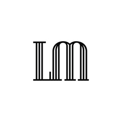 LM monogram logo design letter text name symbol monochrome logotype alphabet character simple logo