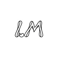 LM monogram logo design letter text name symbol monochrome logotype alphabet character simple logo