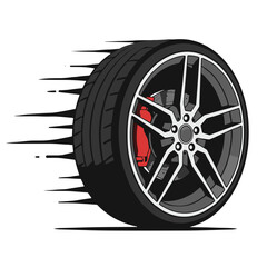 Obraz premium Dynamic racing tire with motion blur in a modern style 