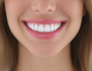 Fototapeta premium Radiant Woman's Smile With Perfect White Teeth