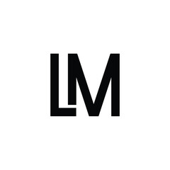 LM monogram logo design letter text name symbol monochrome logotype alphabet character simple logo